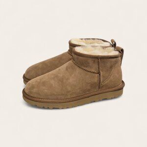 Women’s Size 7 Low Cut Faux Suede Shearling Winter Boots Ankle Style - Lattelier